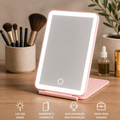 Espelho Portátil com Luz LED – Iluminação Perfeita para Cuidados Diários