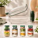 Pote de Salada Portátil com Compartimento para Molho