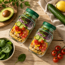 Pote de Salada Portátil com Compartimento para Molho