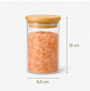 Kit Potes Herméticos de Vidro com Tampa de Bambu 300ml | Organização Moderna para Mantimentos