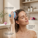 Escova Massageadora Capilar em Silicone – Antiqueda, Estimula Crescimento e Limpeza Profunda