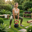 Kit Treino Funcional 15kg – Halteres, Barra Supino e Kettlebell Ajustável