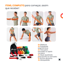 Kit 6 Super Band Elásticos Extensor Treino Em Casa 6 Intensidades Borracha Leve e Extra Forte
