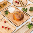 Kit Bandeja de Bambu para Café Chá Petisqueira Condimentos e Mesa Posta