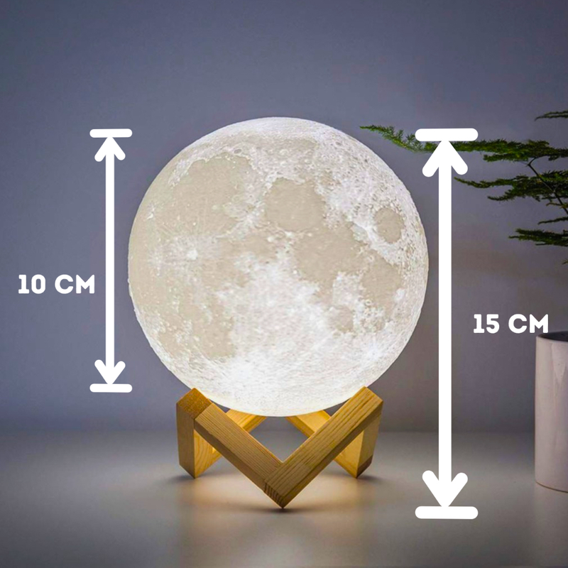 Luminária Lua Cheia 3D LED Sem Fio Decorativa